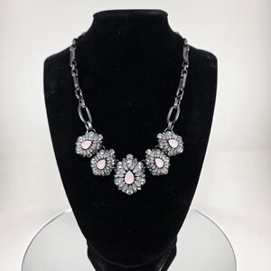 ViVI Pink and Silver Floral Necklace
